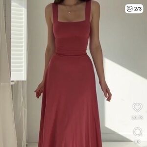 Aym Studio Audrey Midi Dress in Mauve Pink